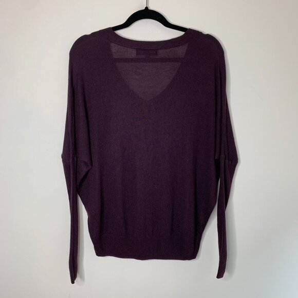 Aritzia Community Sweater Cashmere blend V-neck Pullover Burgundy Size XS - Picture 15 of 15